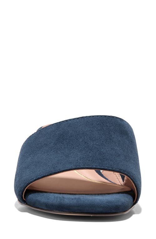 Shop Cole Haan Calli Single Band Block Heel Slide Sandal In Navy Blazer Suede
