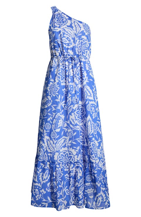 Marny Floral Print One-Shoulder Maxi Dress