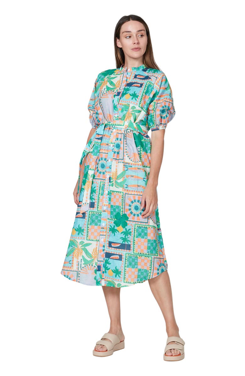 Walnut Melbourne Berlin Shirt Dress, Alternate, color, Copacabana