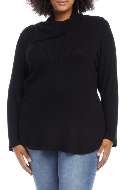 Drape Neck Top (Plus Size)