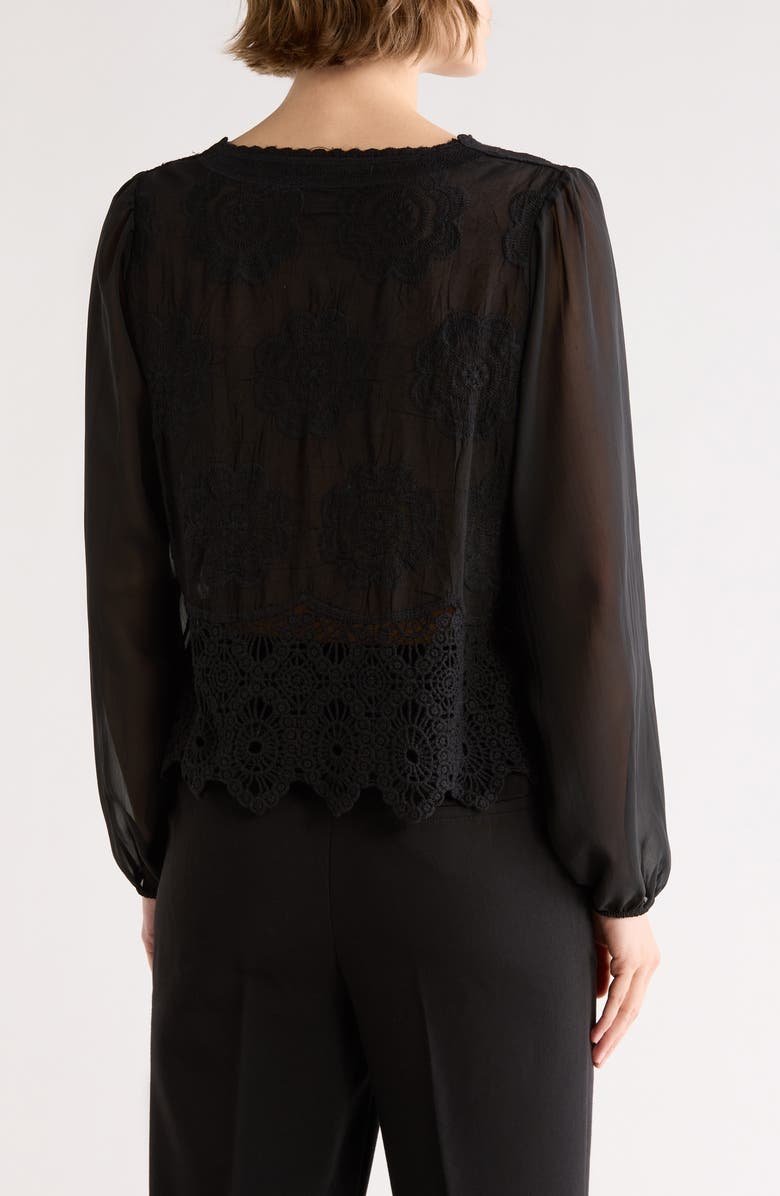 Forgotten Grace Floral Embroidered Cardigan, Alternate, color, Black