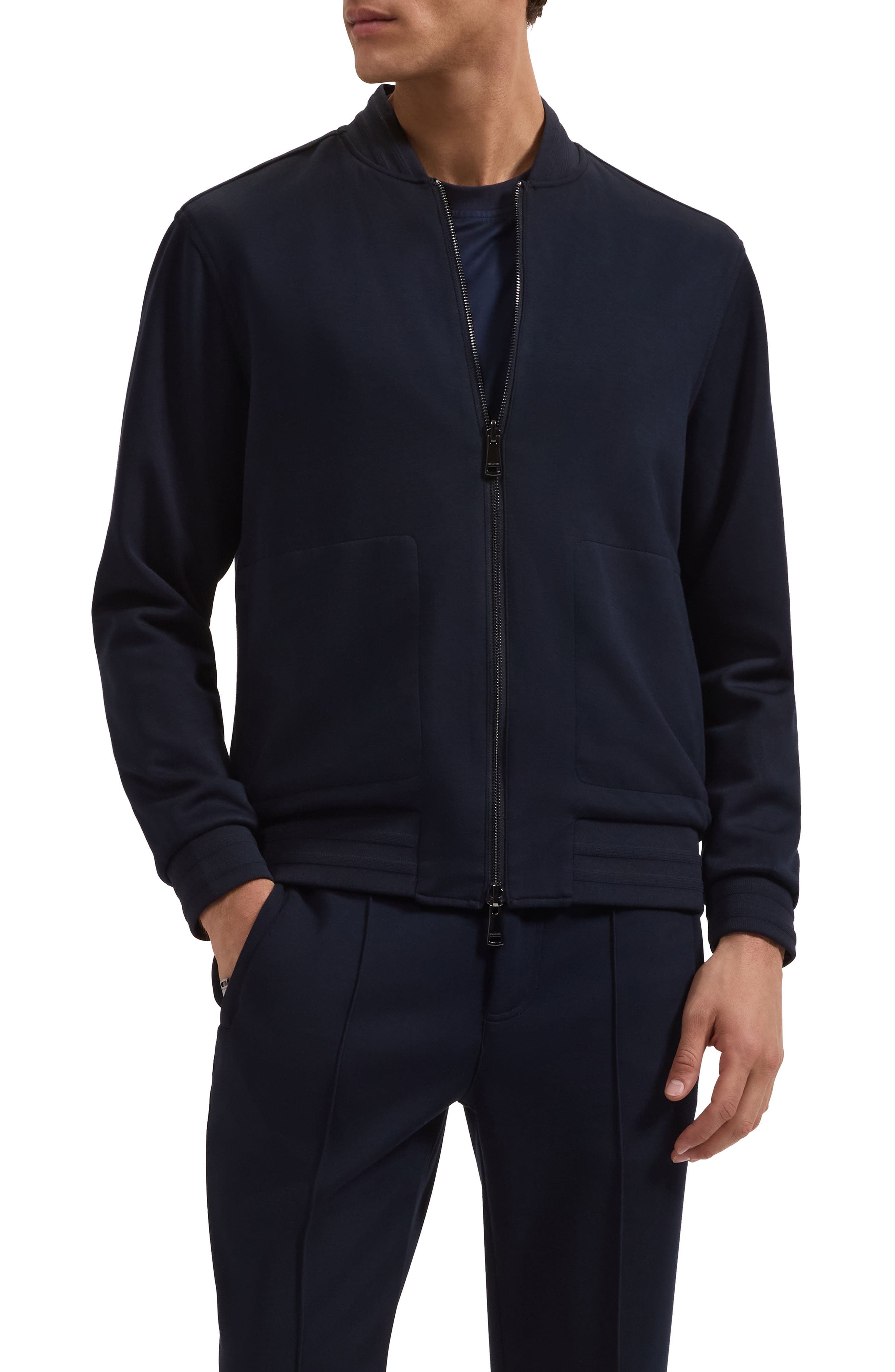 Bugatchi Soft Touch Knit Reversible Bomber Jacket — фото 5