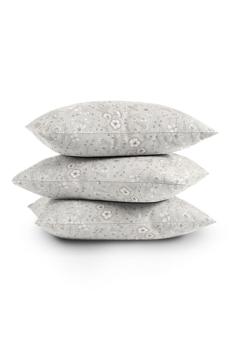 Audrey Floral Throw Pillow, Alternate, color, BEIGE