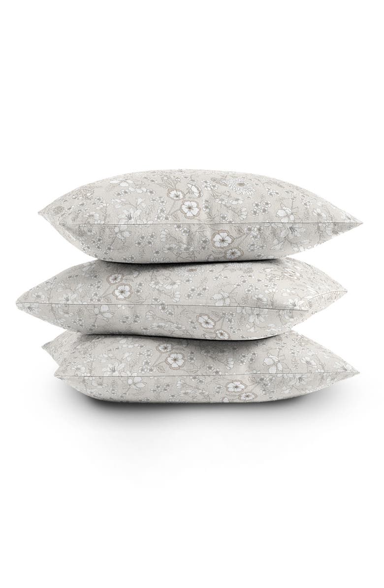 Deny Designs Audrey Floral Throw Pillow, Alternate, color, Beige