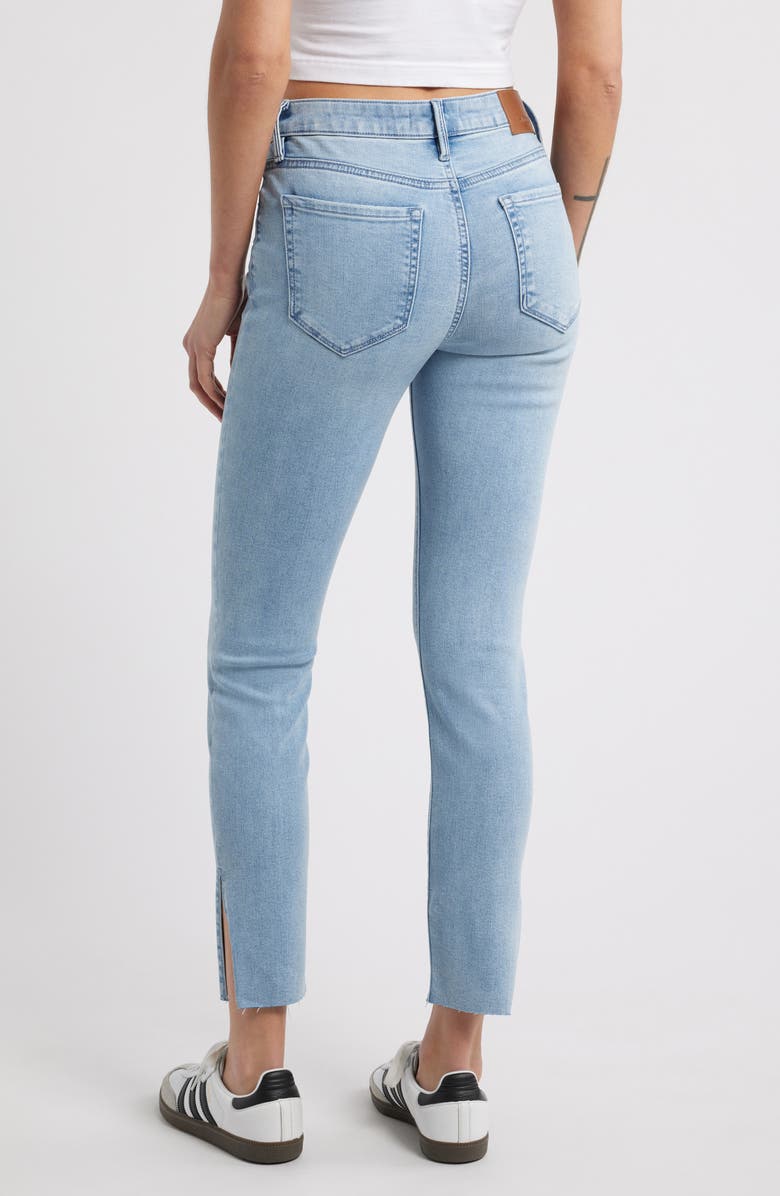 HIDDEN JEANS Split Raw Hem Skinny Jeans, Alternate, color, Med Wash