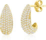 SIMONA Pavé Cubic Zirconia Huggie Hoop Earrings