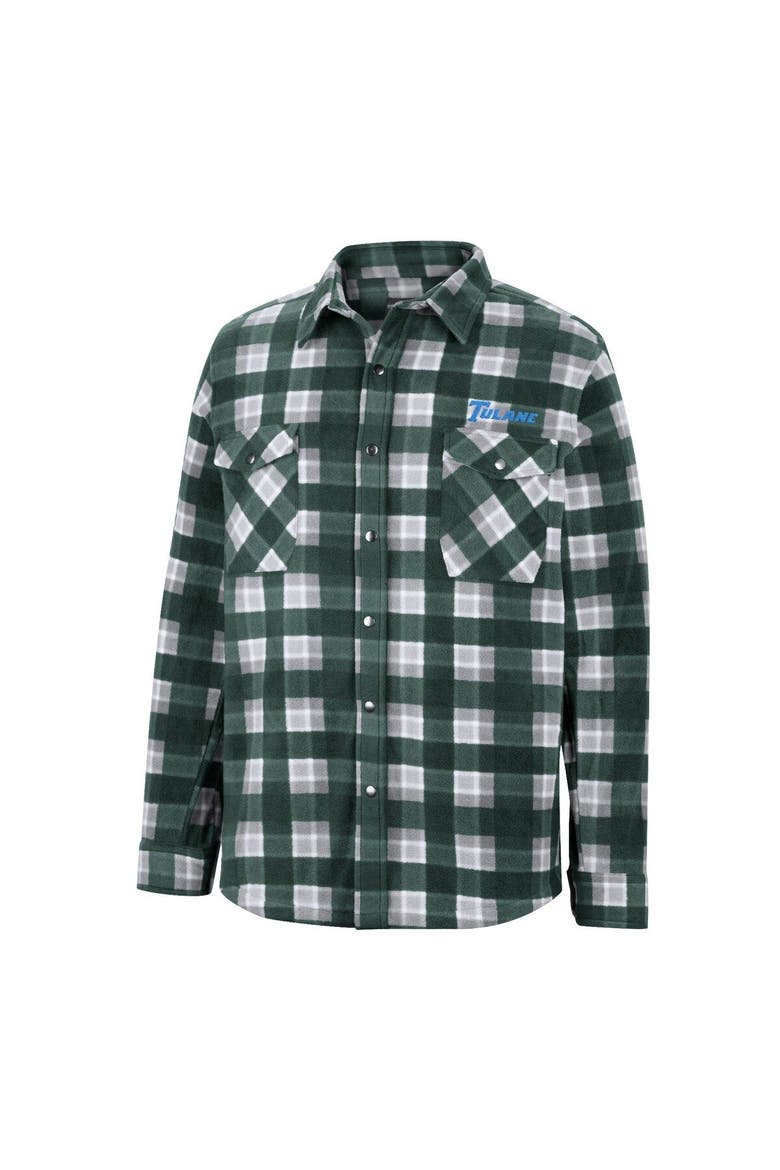 Men's Colosseum Green Tulane Green Wave Ellis Full-Snap Jacket, Alternate, color, Green