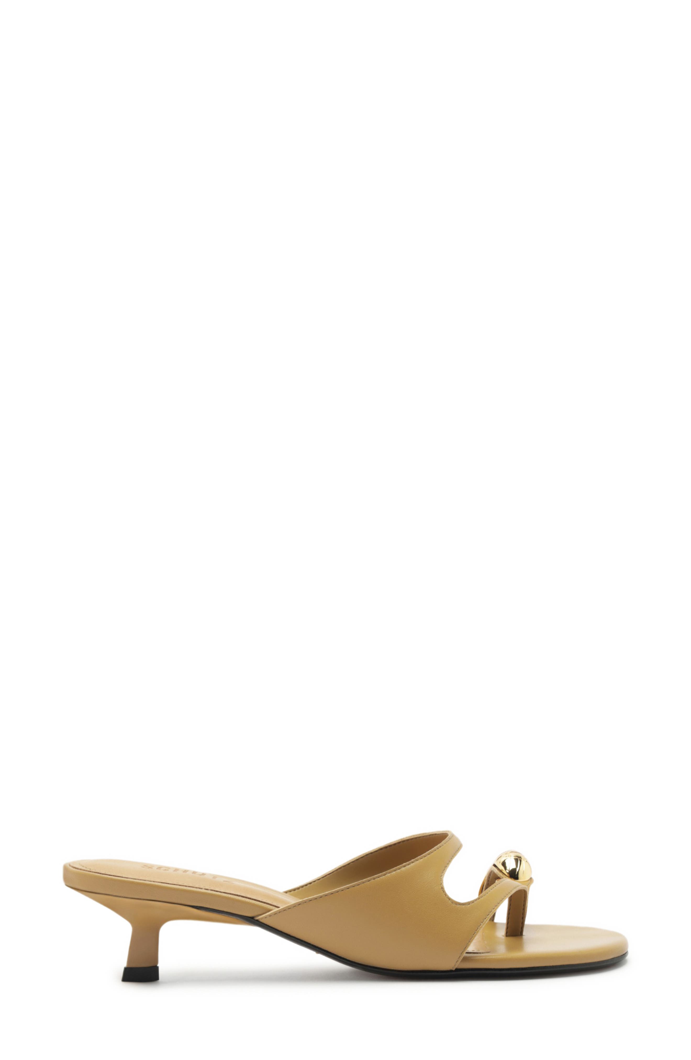 Schutz Elliote Kitten Heel Slide Sandal, Alternate, color, Fig