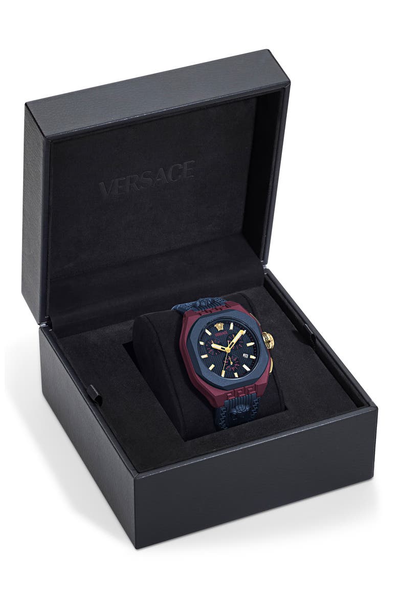 V-Legend Chronograph Ceramic Strap Watch, 44mm, Alternate, color, BURGUNDY/ NAVY