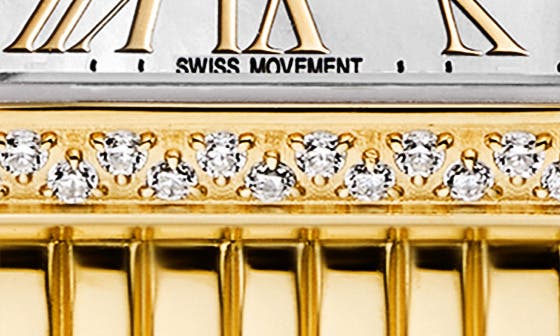 Женские часы MICHELE Mini Deco Madison Two-Tone 18K Gold Plate Diamond Bracelet Watch, 23mm x 24mm — фото 7