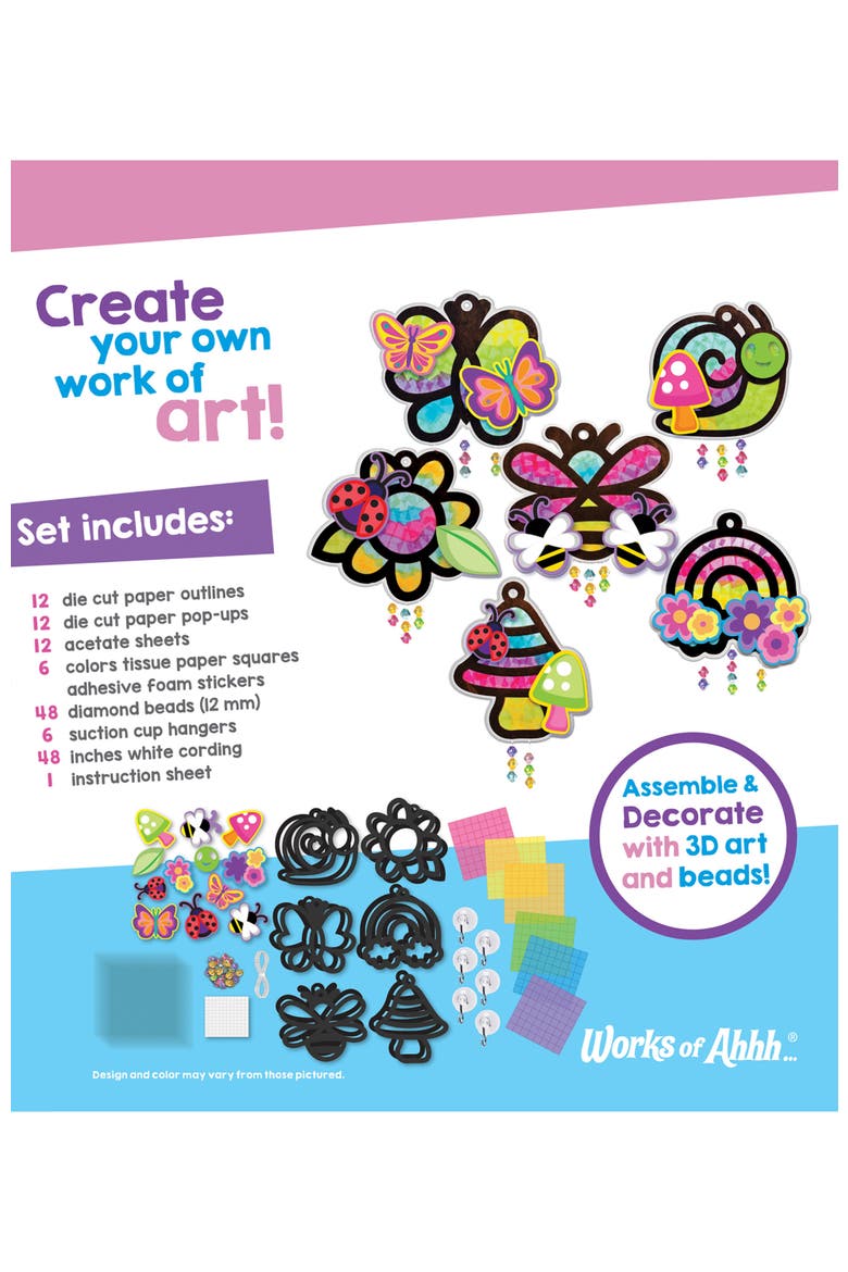 Tissue Paper Suncatchers Craft Kit, Alternate, color, Multicolor