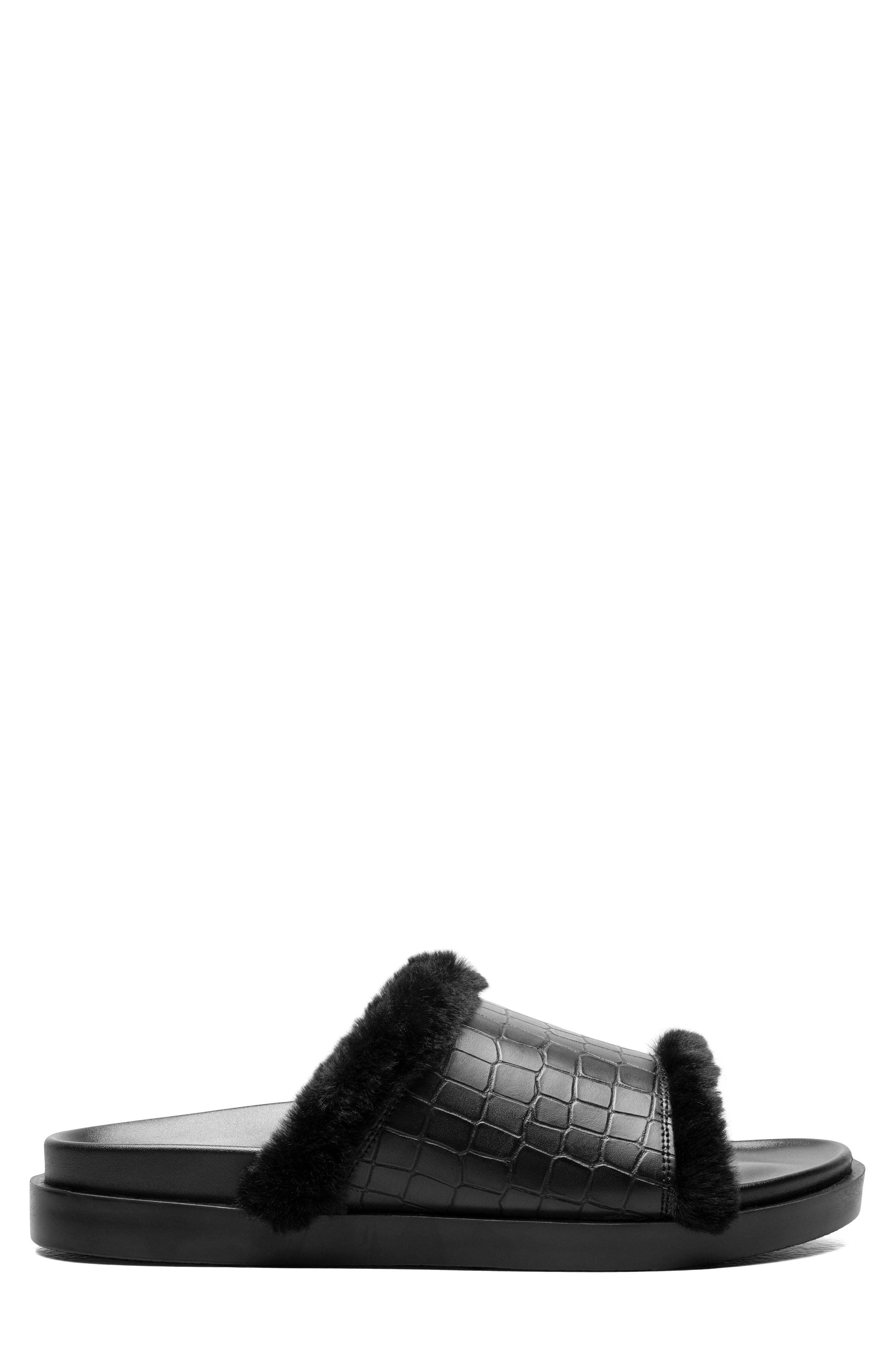 Stacy Adams Monty Faux Fur Slide Sandal, Alternate, color, 