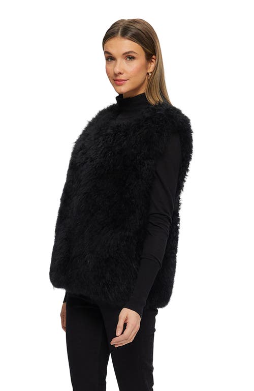 Gorski Cashmere Goat Fur Collarless Vest In Black