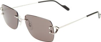 59mm Rimless Rectangular Sunglasses