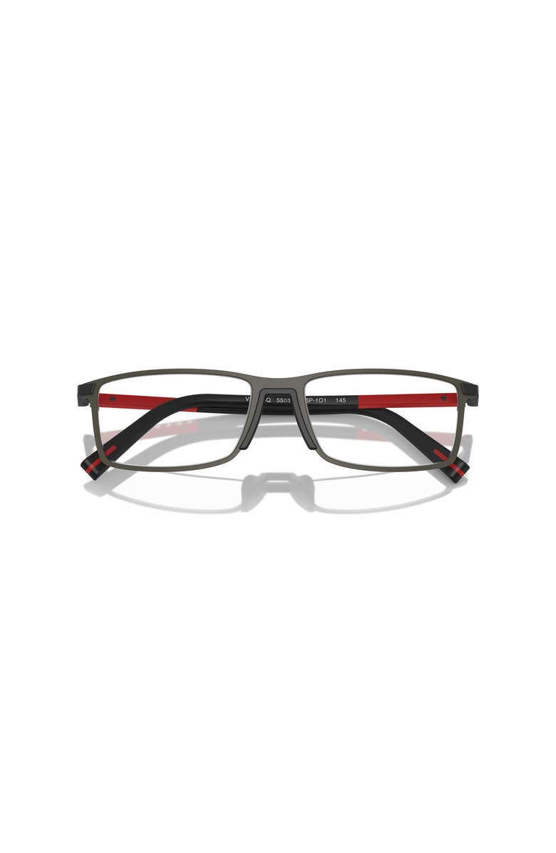 Prada Linea Rossa 53mm Rectangle optical glasses, Alternate, color, Grey
