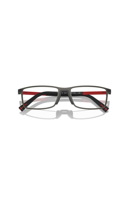 Prada Linea Rossa 55mm Rectangle Optical Glasses In Black