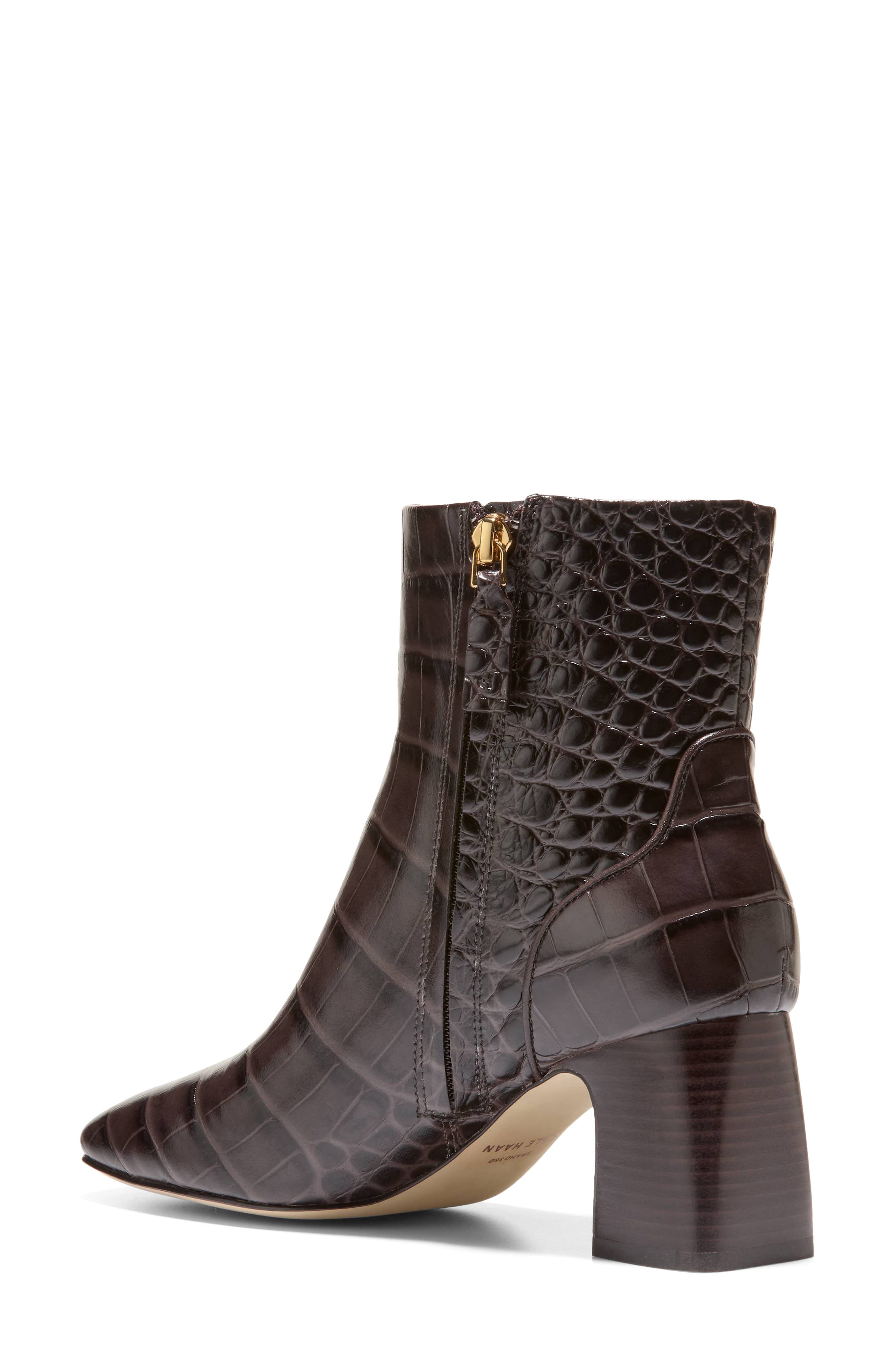 Cole Haan Gemma Bootie, Alternate, color, Dark Chocolate Croc Print Lt