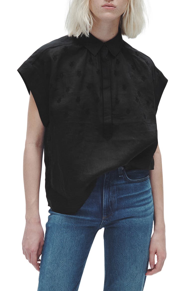 Robin Embroidered Top, Main, color, BLACK