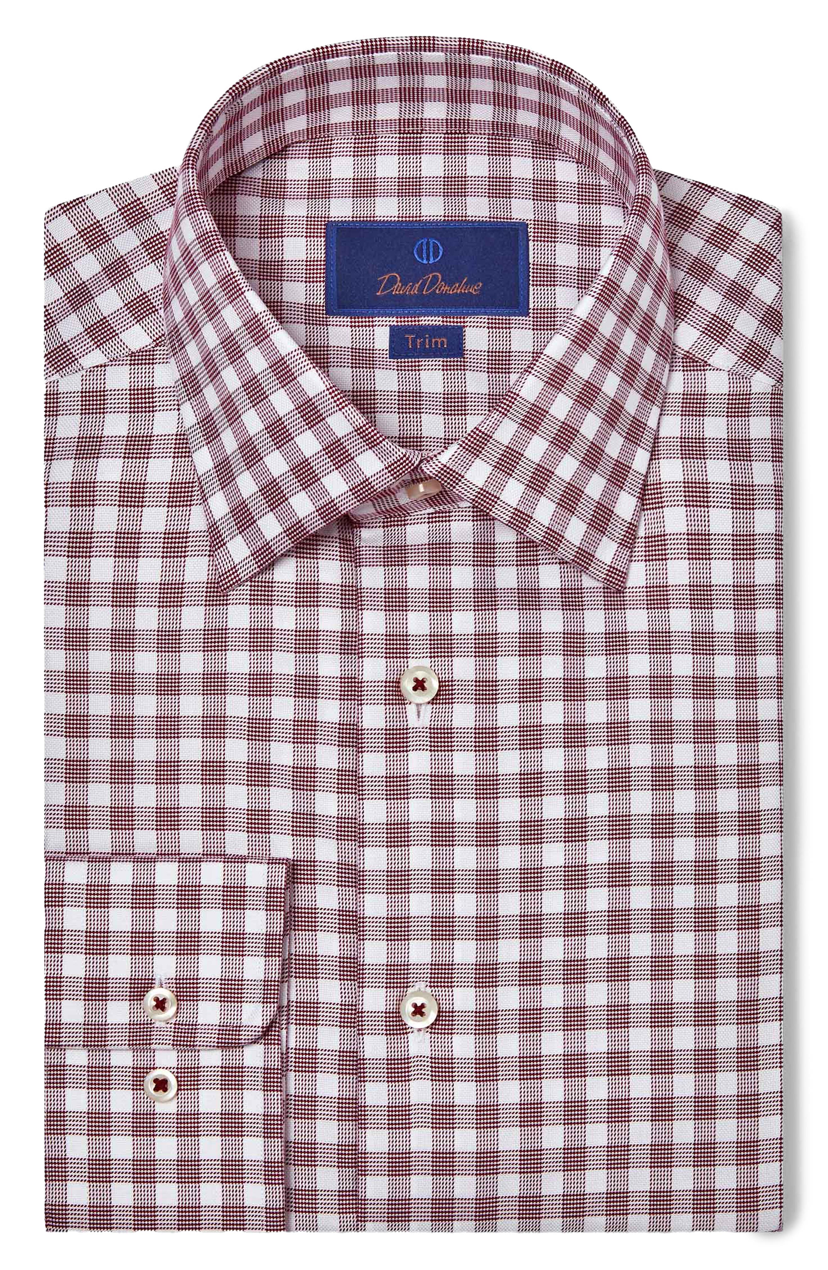 Trim Fit Check Cotton Dress Shirt