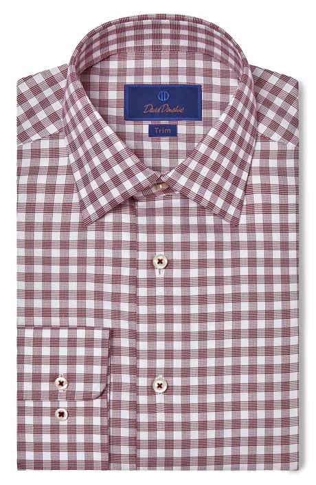 Trim Fit Check Cotton Dress Shirt