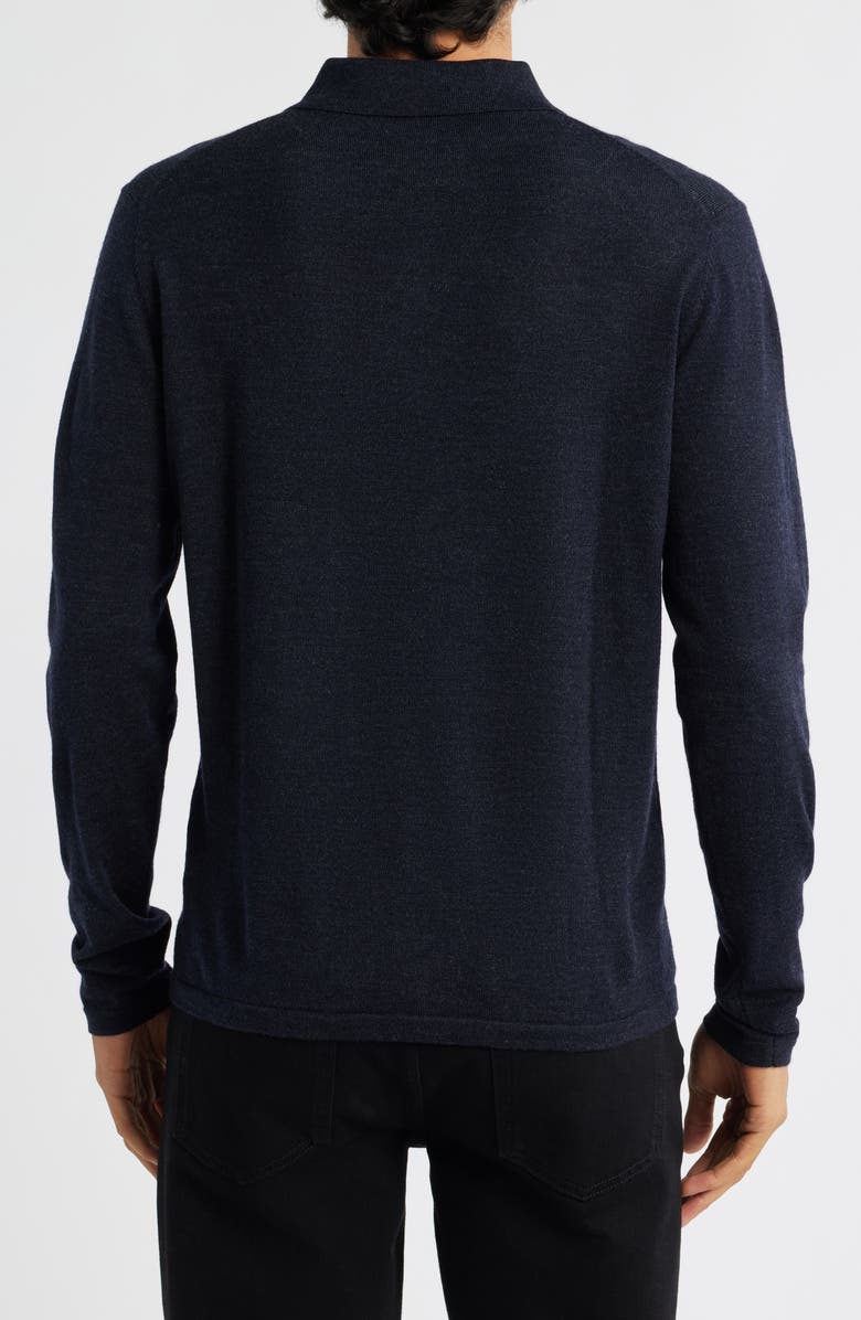 Robert Barakett Thomas Merino Wool Long Sleeve Polo, Alternate, color, Navy
