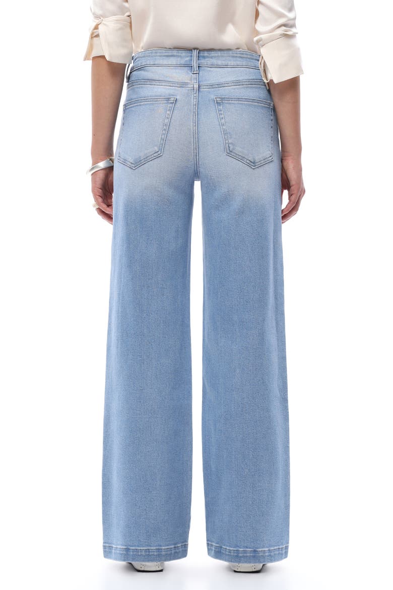 Floral Embroidered Mid Rise Wide Leg Jeans, Alternate, color, LIGHT BLUE