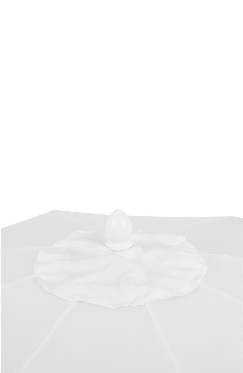 JONATHAN Y Baiona 9 ft. Classic MidCentury Market Patio Umbrella with UV Protection, Auto-Tilt, Crank and Wind Vent, Alternate, color, White/Cream