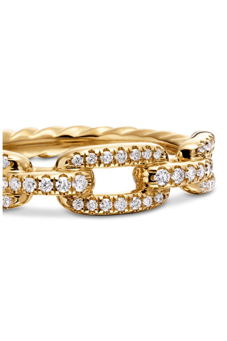 STAX CHAIN LINK RING 18K, Alternate, color, YELLOW GOLD/ DIAMOND