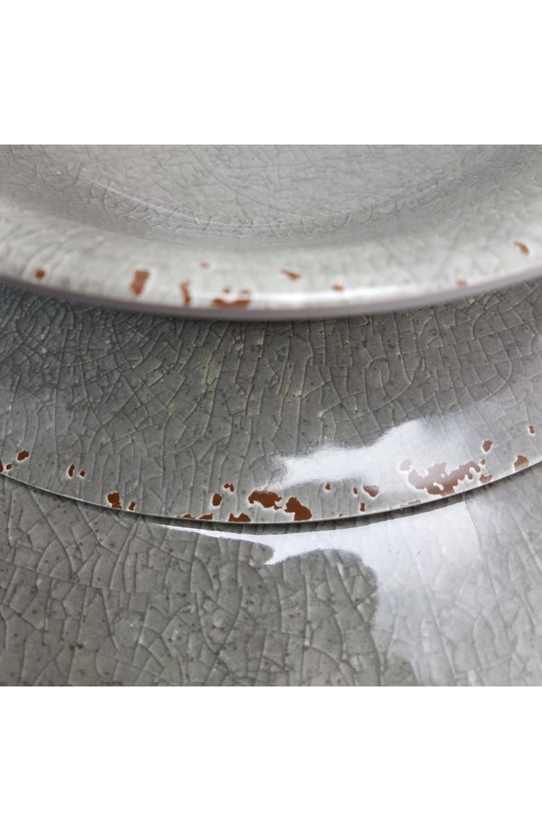 Studio California Mauna 12 piece Dinnerware Set in Gray Crackle Look Decal, Alternate, color, Grey