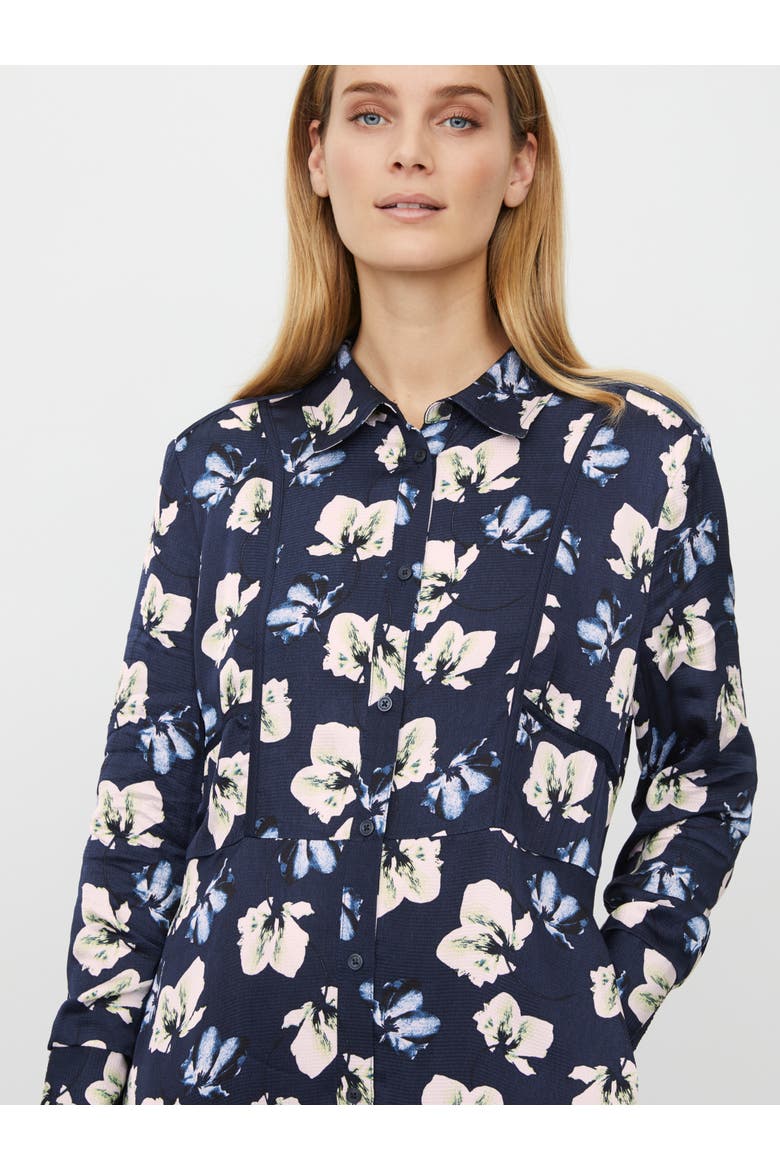 MaNolivienne Floral Print Midi Dress, Alternate, color, Navy Blazer