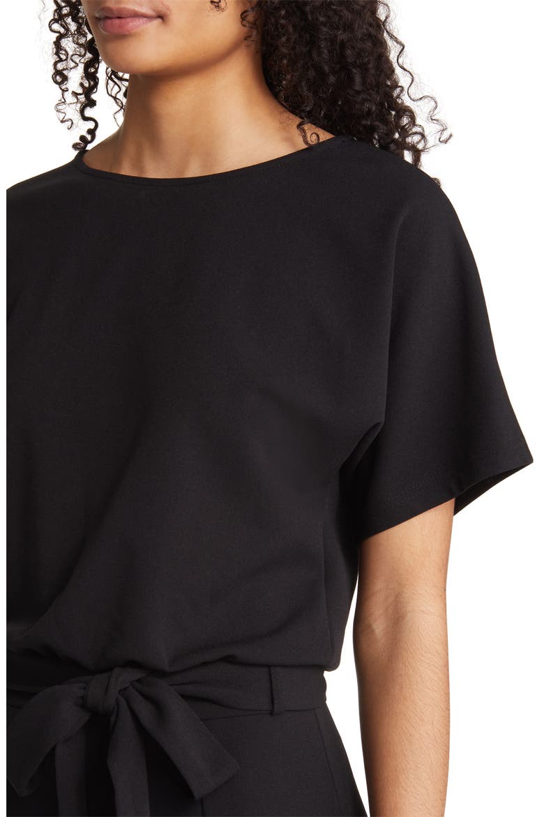 Alexandra Tie Waist Jumpsuit, Alternate, color, BLACK