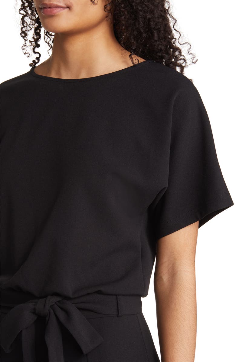 NIKKI LUND Alexandra Tie Waist Jumpsuit, Alternate, color, Black