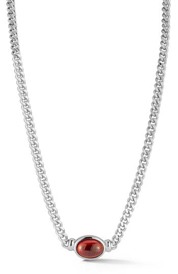 Chloe & Madison Chloe And Madison Cubic Zirconia Curb Chain Necklace In Silver