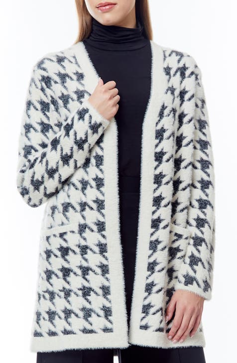 Tiara Eyelash Houndstooth Cardigan