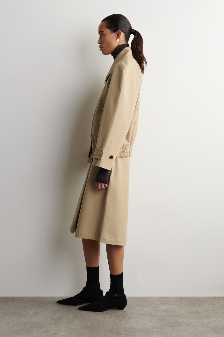 Rounded Cotton Blouson Jacket, Alternate, color, BEIGE