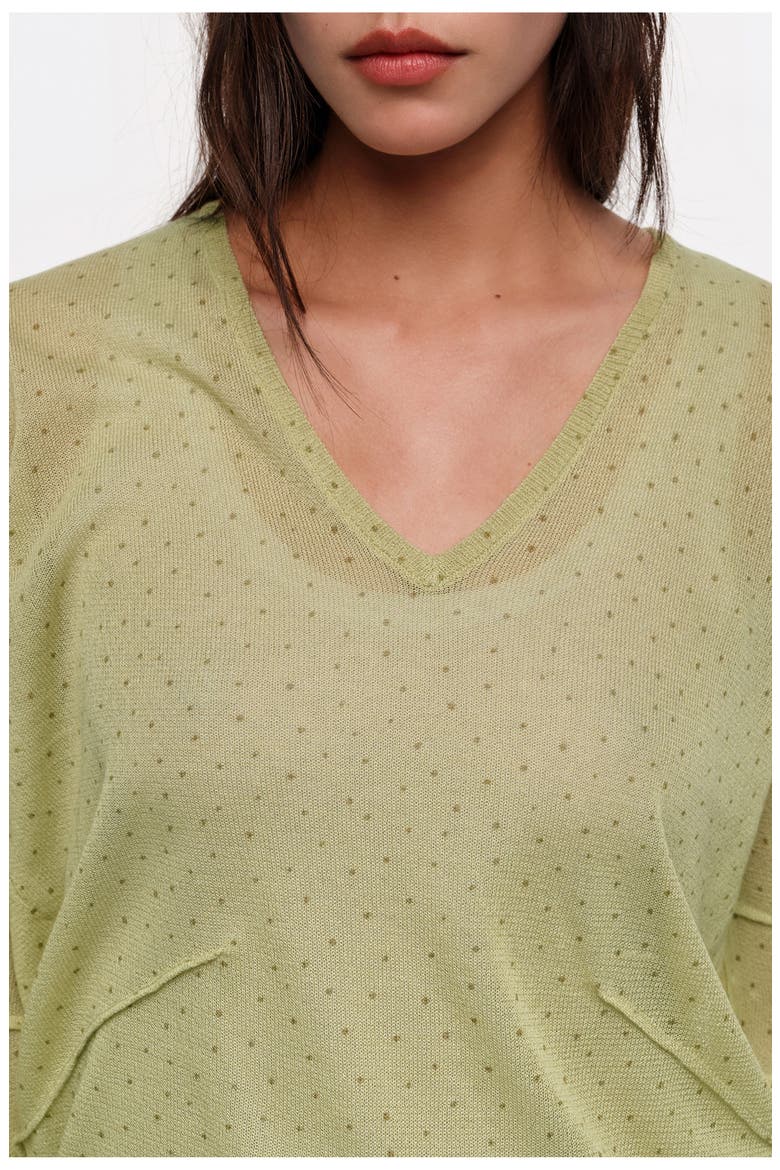 Mini Dots Straight Sweater, Alternate, color, DOTS MINI OLIVE