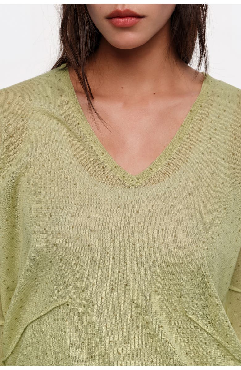 Bimba y Lola Mini Dots Straight Sweater, Alternate, color, Dots Mini Olive