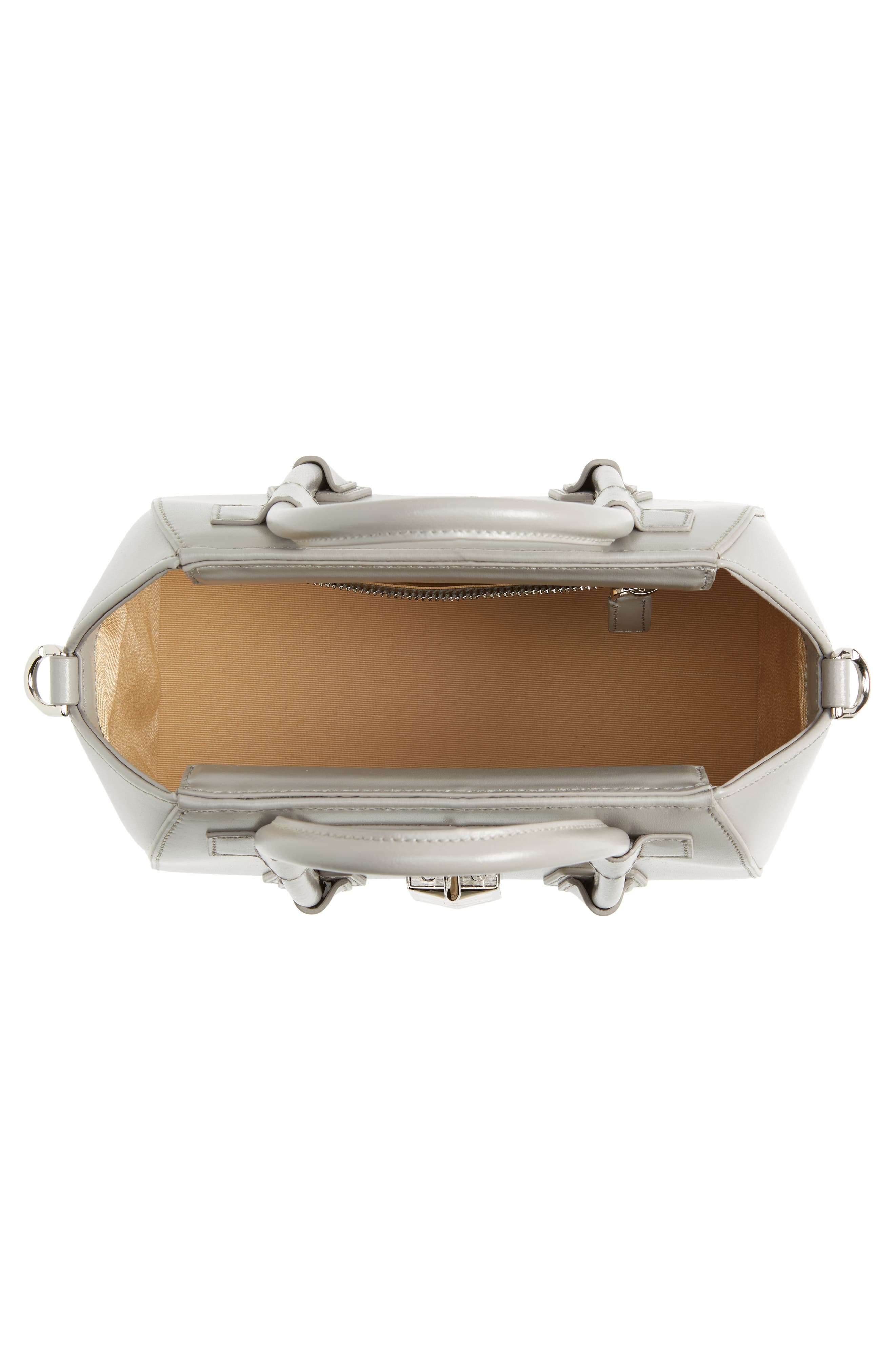 Givenchy Mini Antigona Lock Leather Satchel, Alternate, color, 