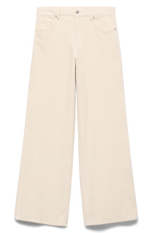 Mango Wide Leg Corduroy Jeans In Ecru