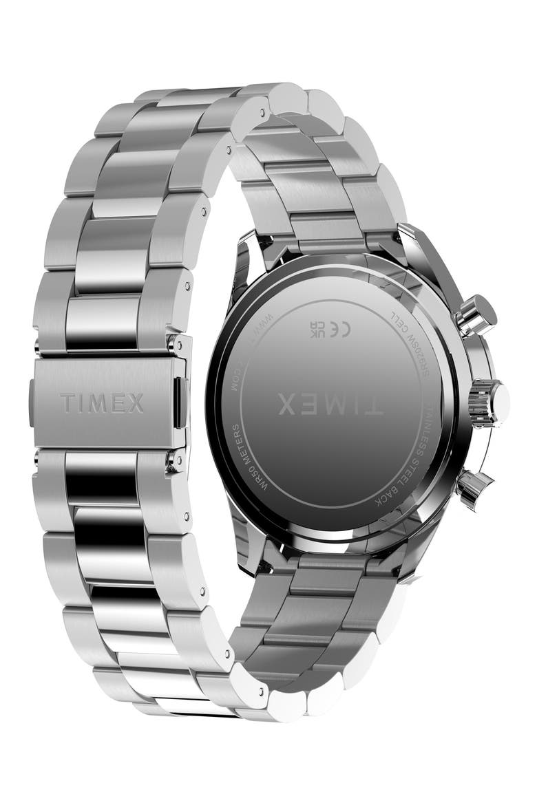 Ridgefield Chronograph Bracelet Watch, 42mm, Alternate, color, BLUE/ SILVER-TONE