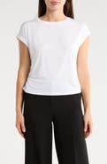 T Tahari Cuffed Short Sleeve Ruched T-Shirt