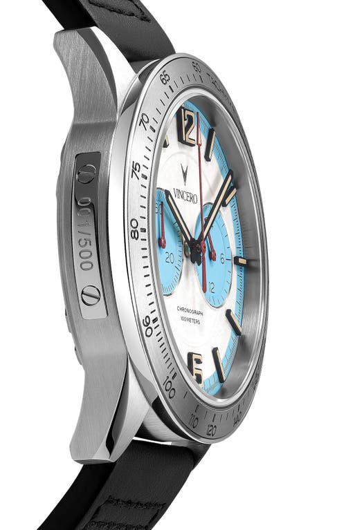 Vincero The Apex Chronograph Leather Strap Watch, 42mm