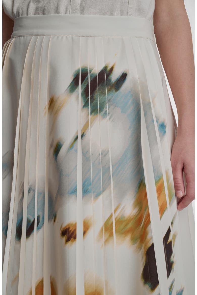 Abstract Print Pleated Skirt, Alternate, color, SUNBURST FLORAL