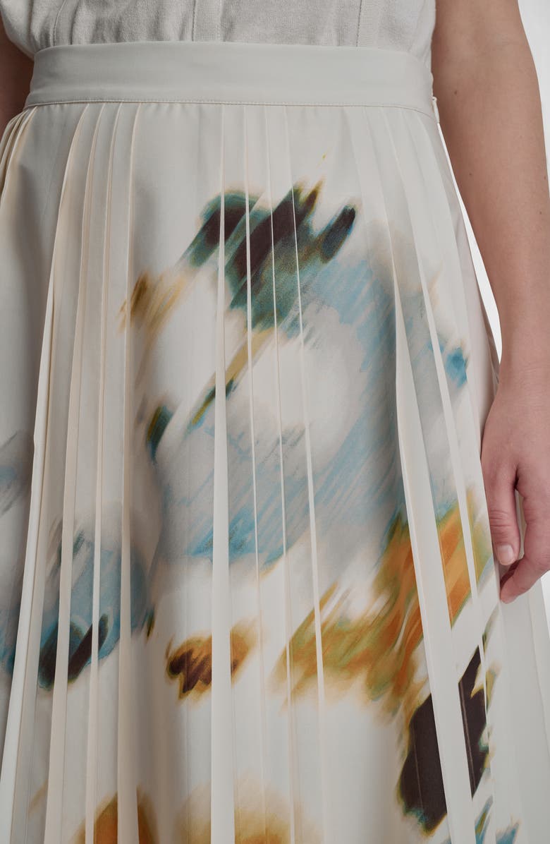 DKNY Abstract Print Pleated Skirt, Alternate, color, Sunburst Floral