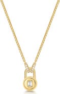 ANIA HAIE Cubic Zirconia Lock Pendant Necklace