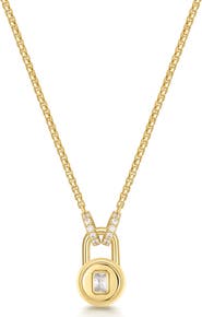 ANIA HAIE Cubic Zirconia Lock Pendant Necklace
