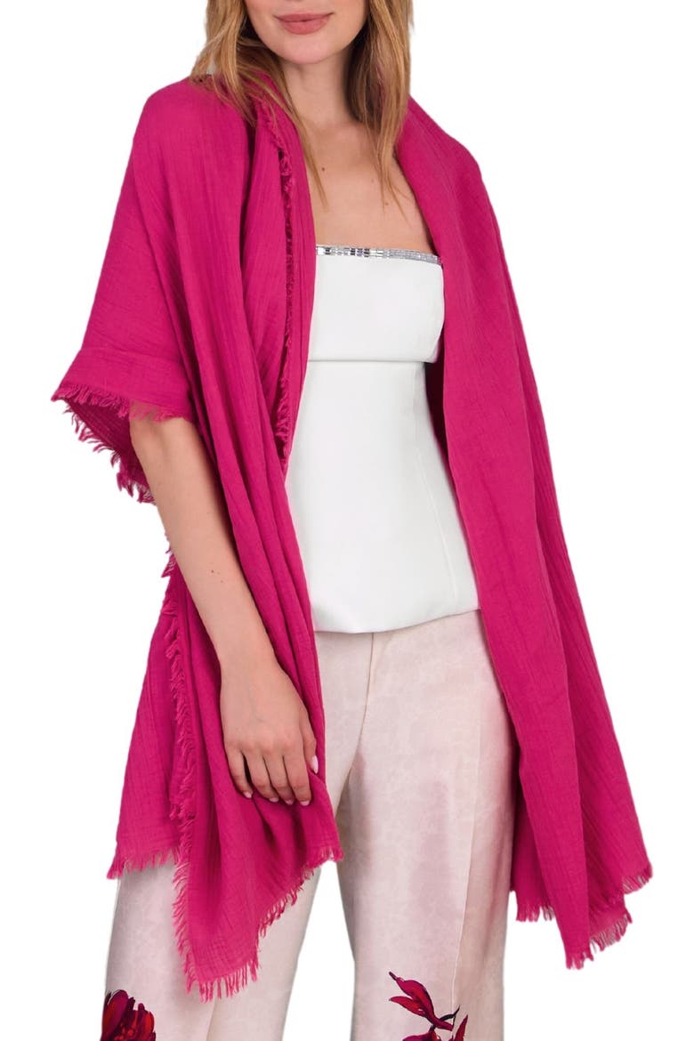 Gauze Cotton Scarf, Main, color, PINK