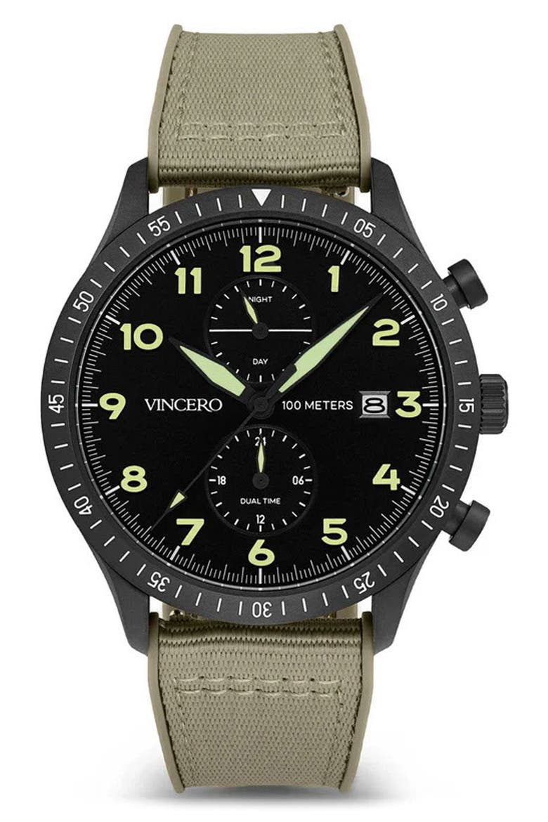 The Altitude Chronograph Nylon Strap Watch, 43mm, Main, color, GRAPHITE
