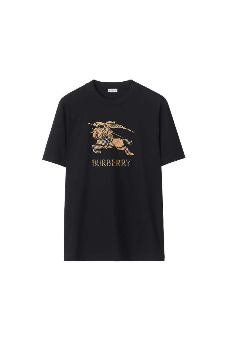 Burberry Knight Ombré Cotton T-shirt, Alternate, color, Black