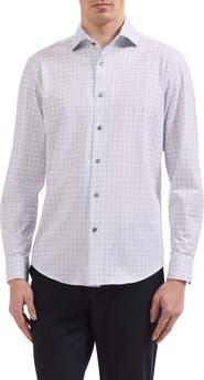 Bugatchi Devon OoohCotton® Grid Button-Up Shirt